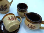 brown pottery tea set g